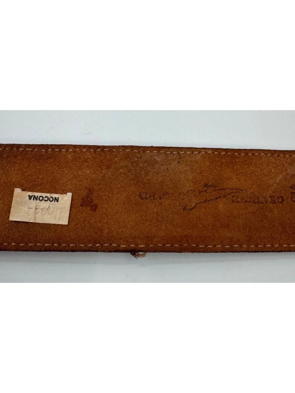 Nocona USA Genuine Lizard Leather Belt Strap Brown Size 32  Vintage Style
